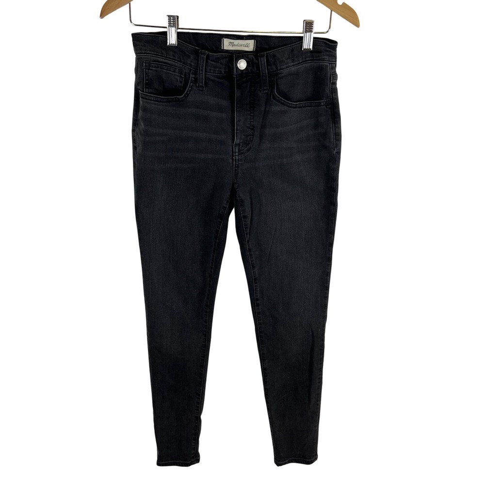 Madewell Roadtripper Skinny Jeans Faded‎ Black High Rise Stretch Denim Size 27